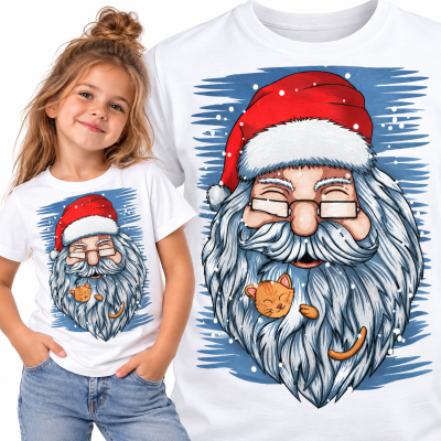 KOSZULKA DZIECIĘCA ŚWIĄTECZNA CAT SANTA